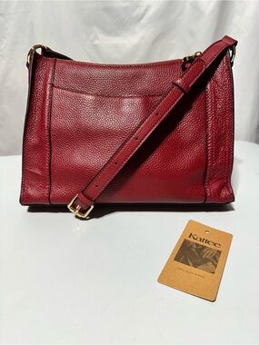KATTEE Red Pebbled Crossbody Bag Cherry Minimalist Quiet Luxury NWT